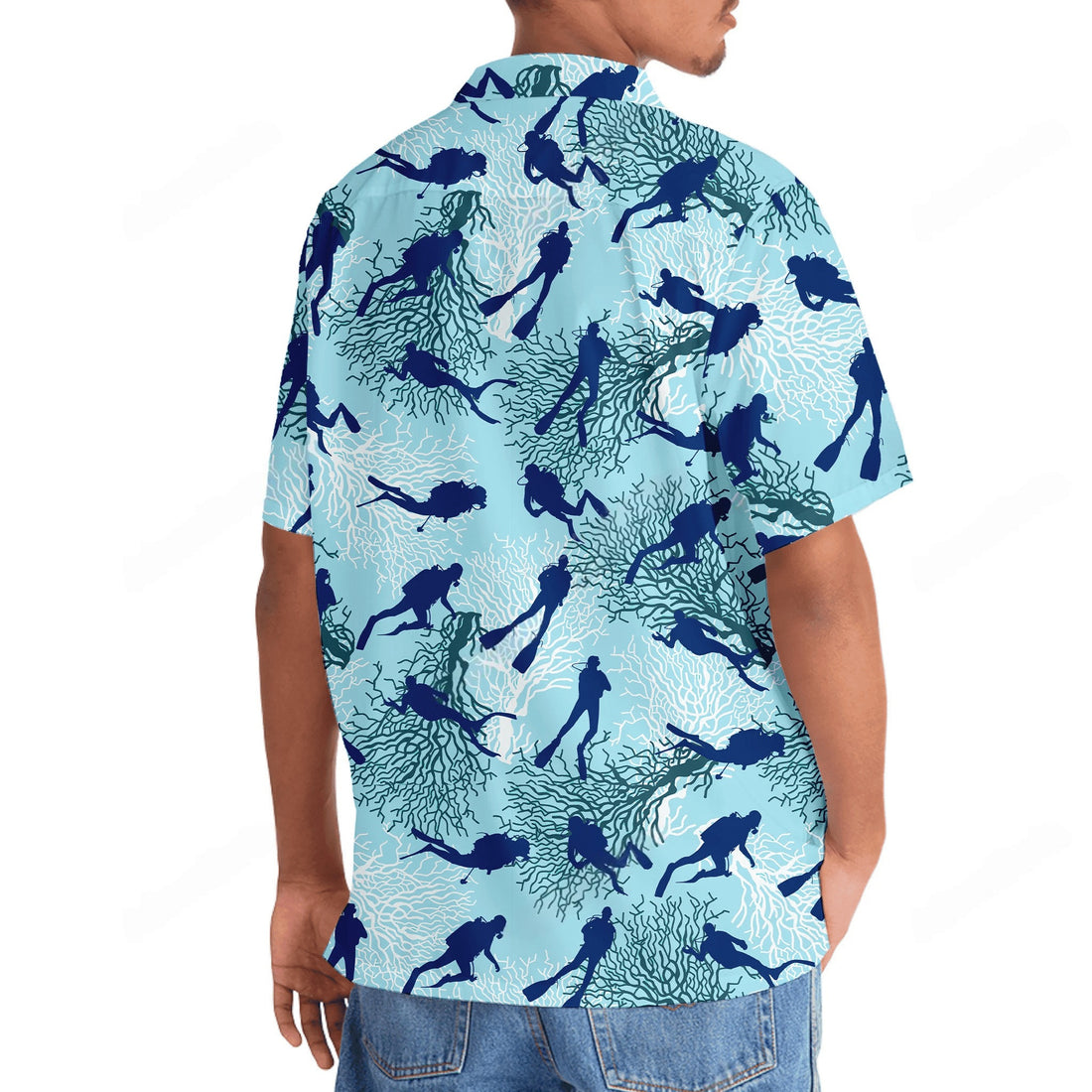 Scuba Diving Ocean Light Hawaiian Shirt