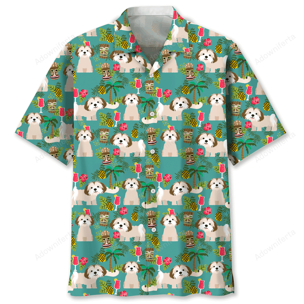 Shih Tzu Hawaiian Beach Hawaiian Shirt