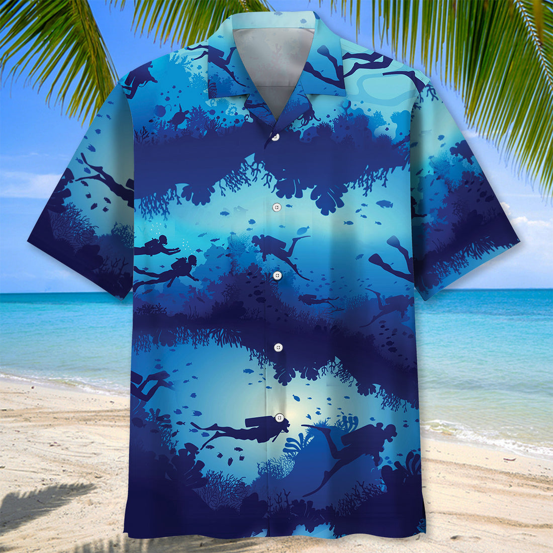 Scuba Diving Beach Hawaiian Shirt